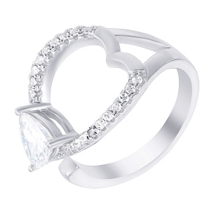 Кольцо из серебра с фианитом