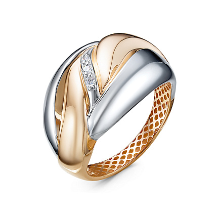 Кольцо из красного золота с бриллиантами