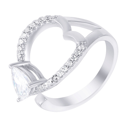 Кольцо из серебра с фианитом