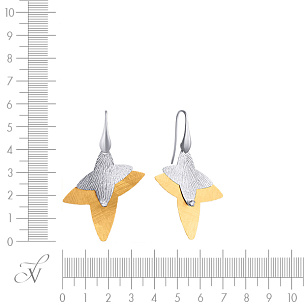 Серьги из серебра с фианитом