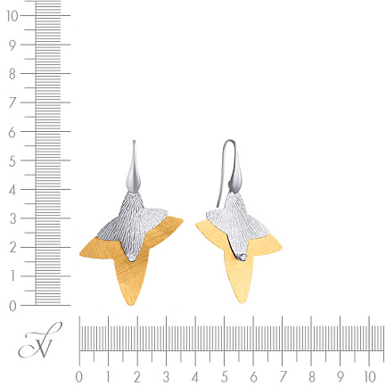 Серьги из серебра с фианитом