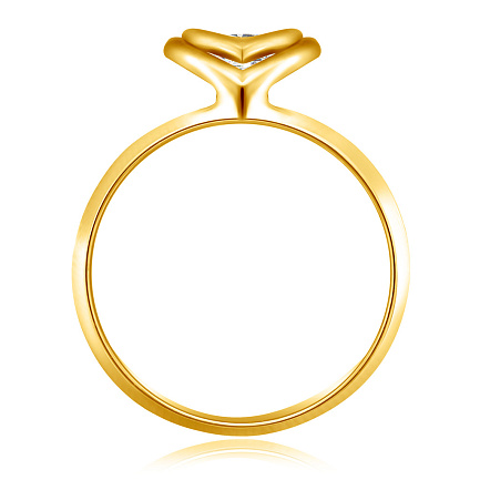 Кольцо из желтого золота с танцующим бриллиантом