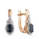 Серьги с английским замком из красного золота с бриллиантами