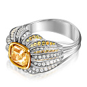 Кольцо из белого золота с бриллиантами, сапфирами