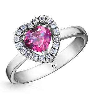 Кольцо из белого золота с бриллиантом