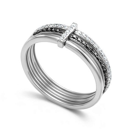 Кольцо из белого золота с бриллиантами