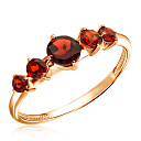Кольцо из красного золота с гранатами