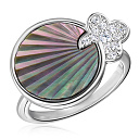 Кольцо из серебра с перламутром, фианитом