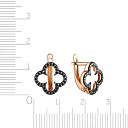 Серьги из серебра с позолотой, фианитом