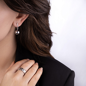 Серьги с английским замком из серебра