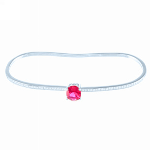 Браслет декоративный из серебра с фианитом