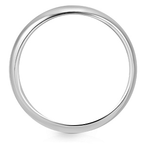 Кольцо обручальное гладкое из белого золота