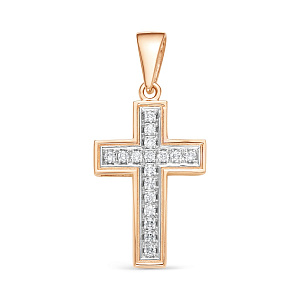 Подвеска из красного золота с бриллиантами