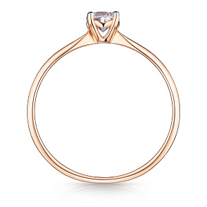 Кольцо из красного золота с бриллиантом