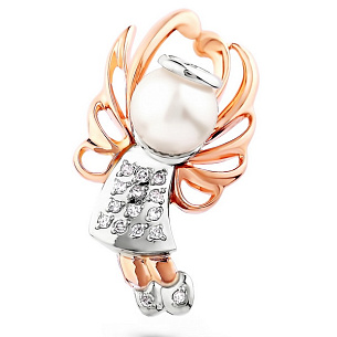 Подвеска из красного золота с жемчугом