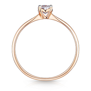 Кольцо из красного золота с бриллиантом