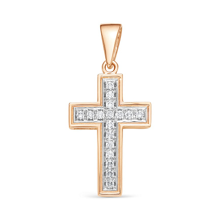 Подвеска из красного золота с бриллиантами