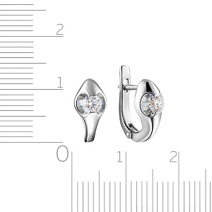 Серьги с английским замком из белого золота с бриллиантами