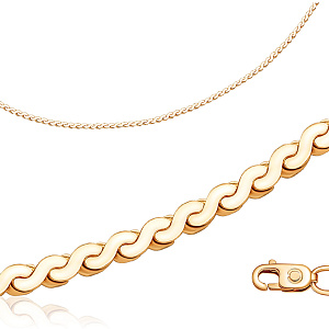 Браслет автомат из красного золота, плетение панцирное