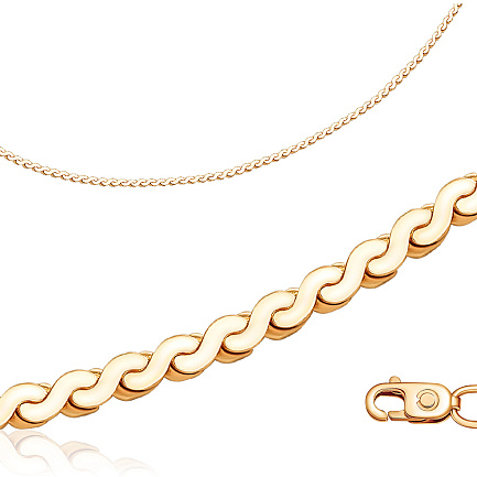 Браслет автомат из красного золота, плетение панцирное