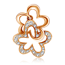 Подвеска из красного золота с фианитом