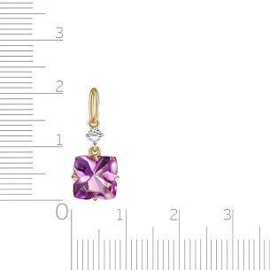 Подвеска из желтого золота с фианитом