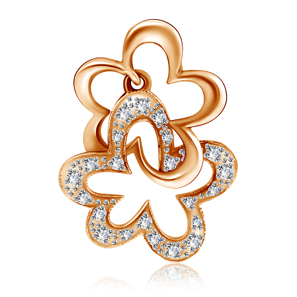 Подвеска из красного золота с фианитом