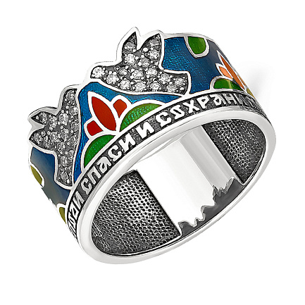 Кольцо из серебра с фианитами Сваровски