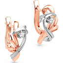 Серьги с английским замком из красного золота с бриллиантами