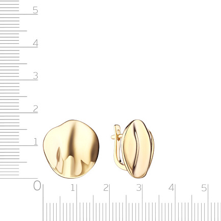 Серьги с английским замком из серебра с позолотой