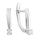 Серьги с английским замком из белого золота с бриллиантами