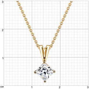 Колье из желтого золота с фианитом