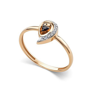 Кольцо из красного золота с бриллиантом