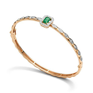 Браслет из красного золота с бриллиантом