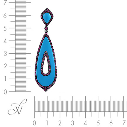 Подвеска из серебра с бирюзой, рубином