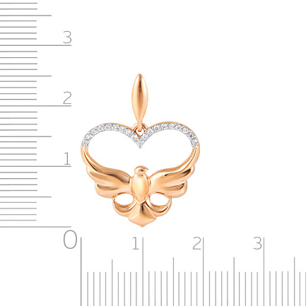 Подвеска из красного золота с фианитом