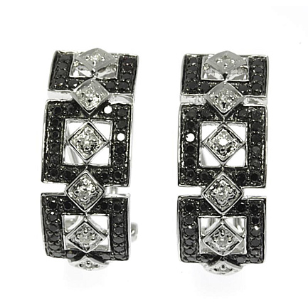 Серьги из белого золота с бриллиантами