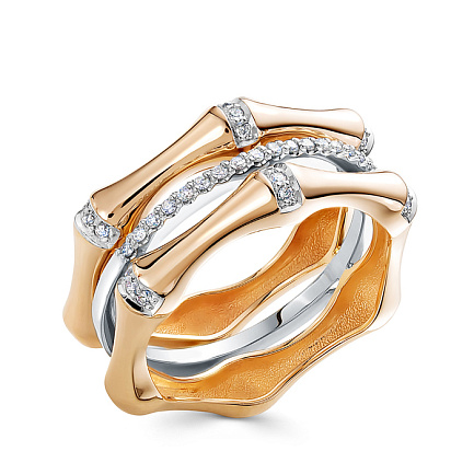 Кольцо из красного золота с бриллиантами