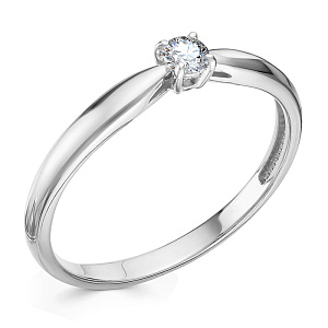 Кольцо из белого золота с бриллиантом