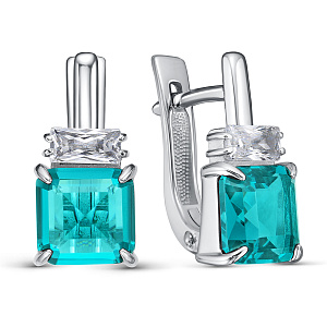 Серьги с английским замком из серебра с алпанитами