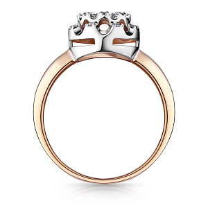 Кольцо из красного золота с бриллиантами