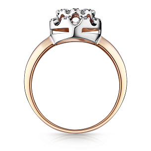 Кольцо из красного золота с бриллиантом