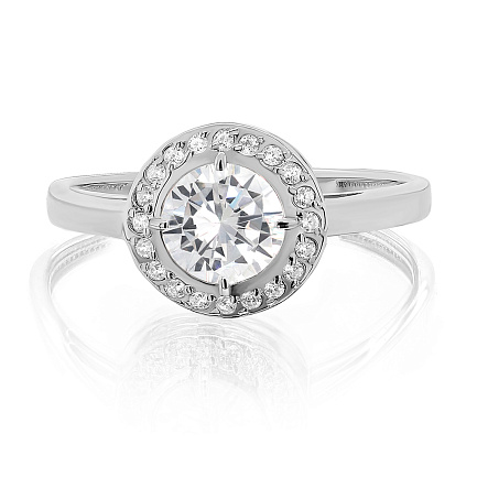 Кольцо из серебра с фианитами