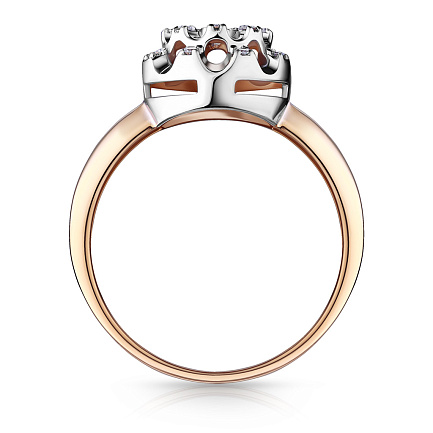 Кольцо из красного золота с бриллиантами