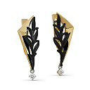 Серьги с английским замком из желтого золота с бриллиантами