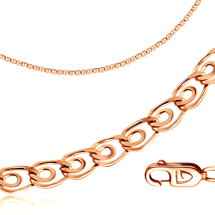 Цепь автомат из серебра, плетение love