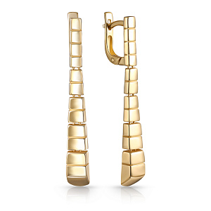 Серьги с английским замком из желтого золота