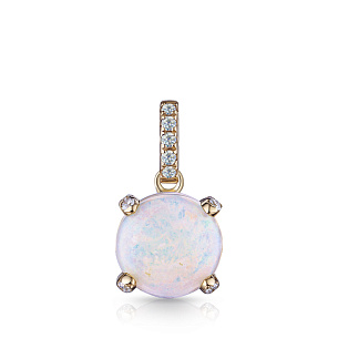 Подвеска из желтого золота с опалом