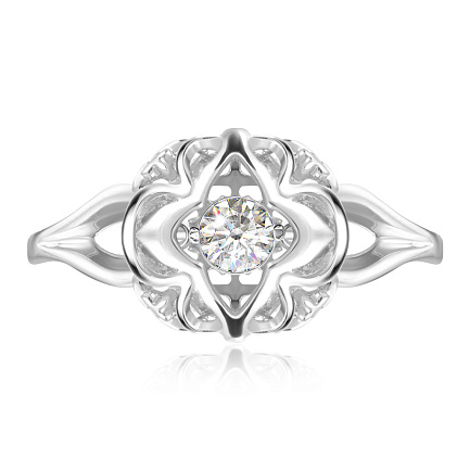 Кольцо из белого золота с бриллиантом