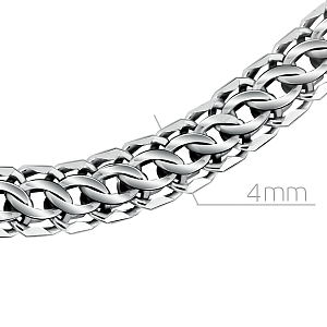 Цепь ручной работы из серебра, плетение каприз